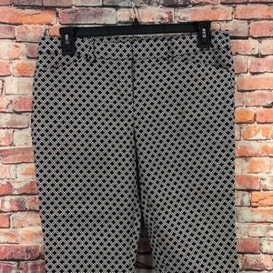 Adrienne Vittadini Navy Geometric Print Cropped